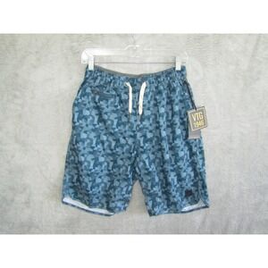 VINTAGE 1946 Men's Geometric Print Swim Trunks Shorts Blue Size Medium Outdoor